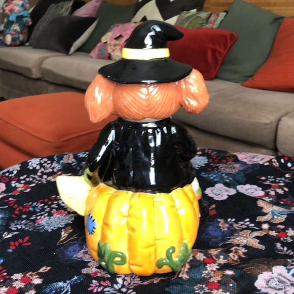 Vtg 1980s Glowing Ceramic CABBAGE PATCH KID Dressed as Halloween Witch Pumpkin - Picture 11 of 16
